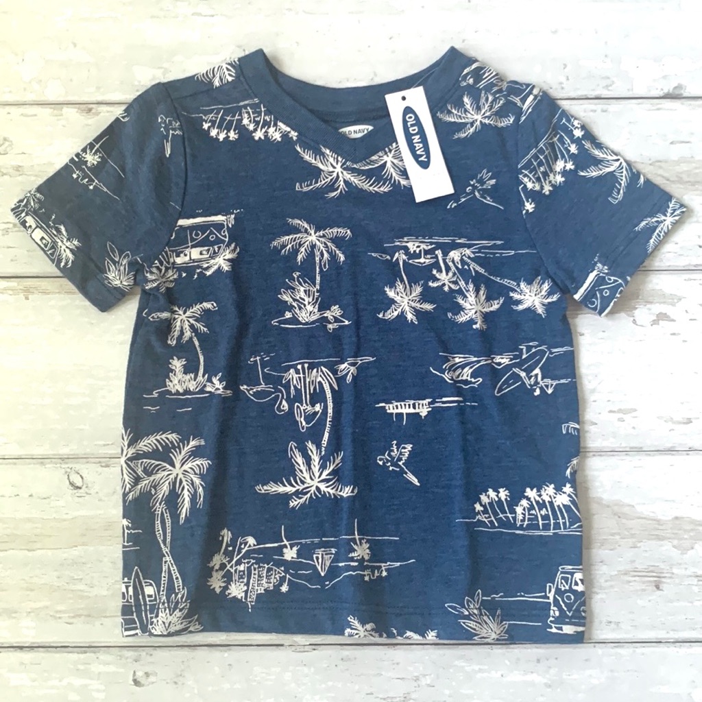 Old Navy 18-24m Baby Boys Hawaiian Palm Tree Shirt Short Sleeve 18m 24m New Tags